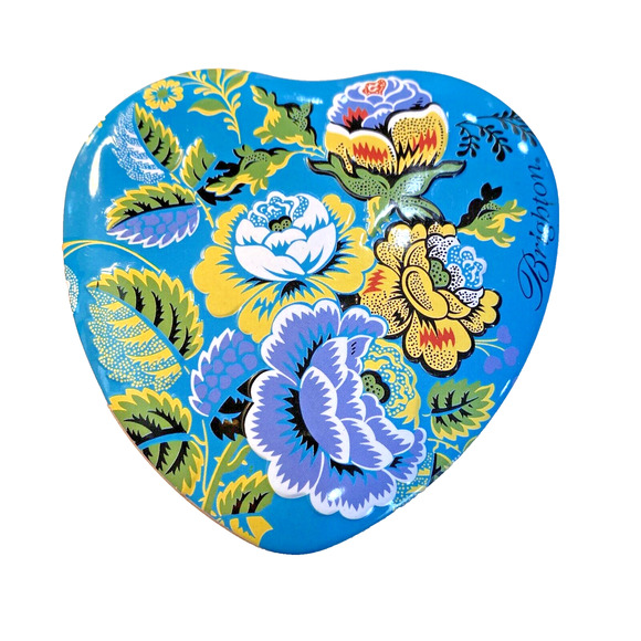 Brighton Heart Shaped Tin Jewelry Keepsake Gift Box Collectible Metal Container - Picture 1 of 8